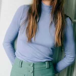 Sezane size XXL Blue Turtleneck Sweater, gently worn